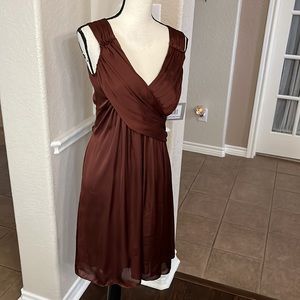 Marc New York silky satin brown Stout mini dress